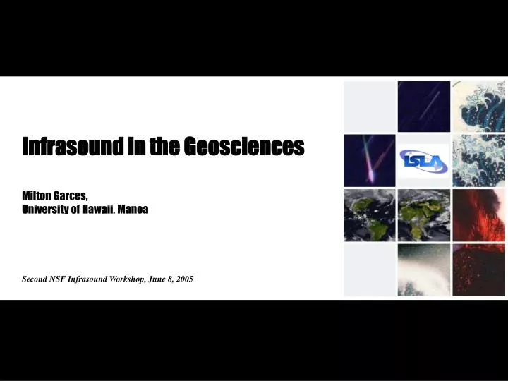 infrasound in the geosciences