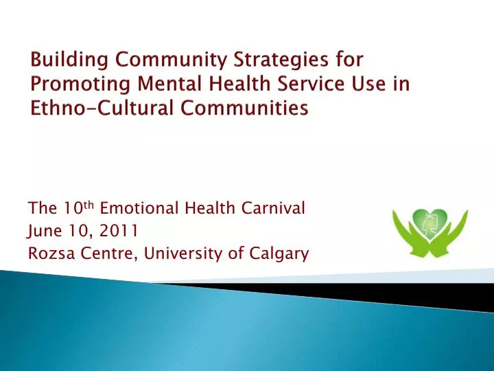 building community strategies for promoting mental health service use in ethno cultural communities
