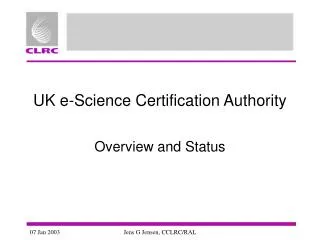 UK e-Science Certification Authority