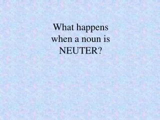 What happens when a noun is NEUTER?
