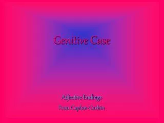 Genitive Case