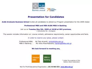 Presentation for Candidates
