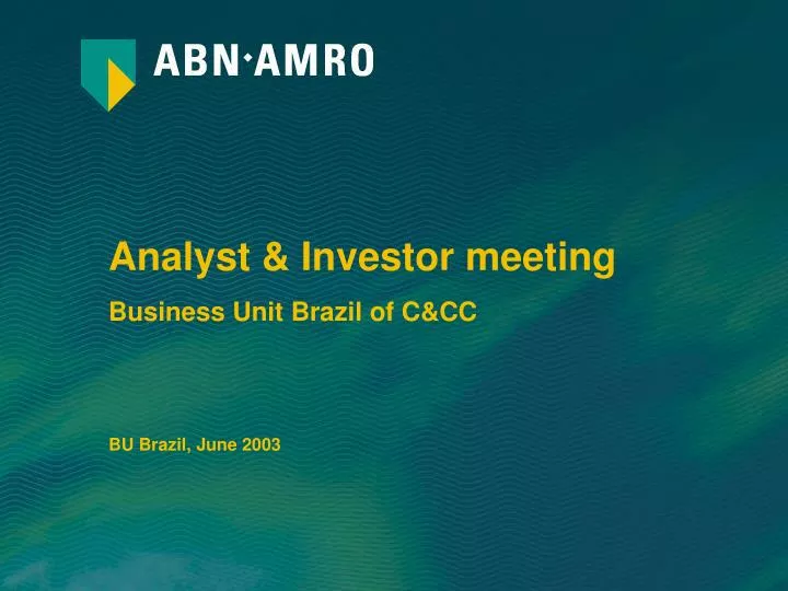 analyst investor meeting