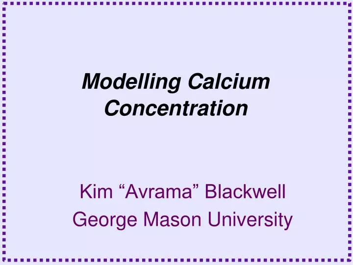 modelling calcium concentration