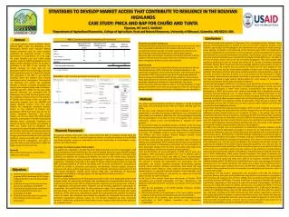 STRATEGIES TO DEVELOP MARKET ACCESS THAT CONTRIBUTE TO RESILIENCE IN THE BOLIVIAN HIGHLANDS