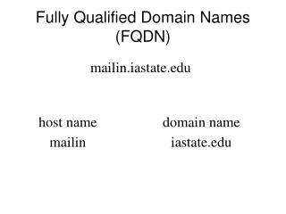 Fully Qualified Domain Names (FQDN)