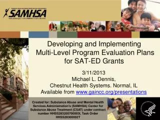 Developing and Implementing Multi-Level Program Evaluation Plans for SAT-ED Grants