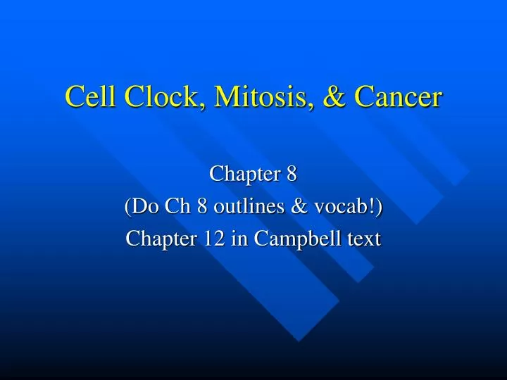 cell clock mitosis cancer