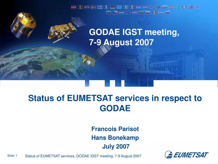 godae igst meeting 7 9 august 2007