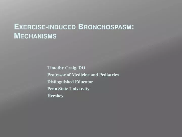 exercise induced bronchospasm mechanisms