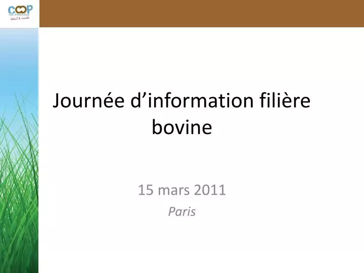 journ e d information fili re bovine