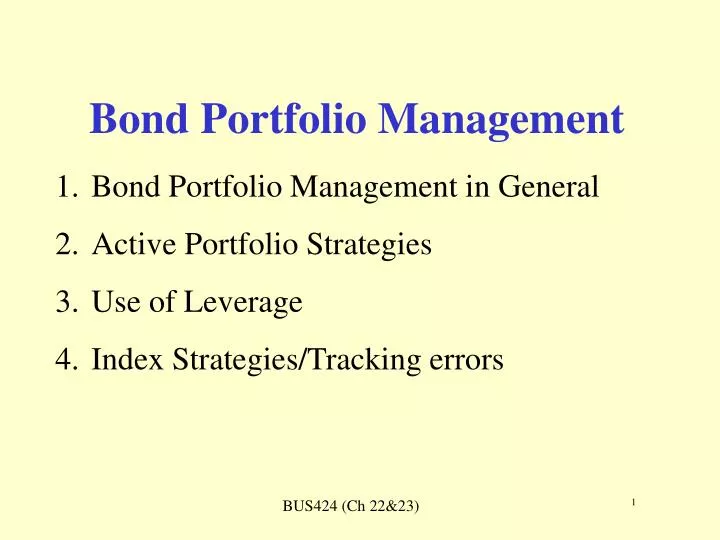 bond portfolio management