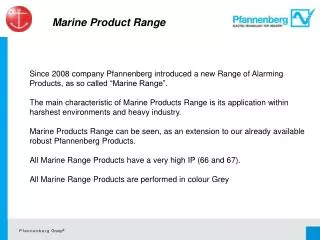 Marine Product Range