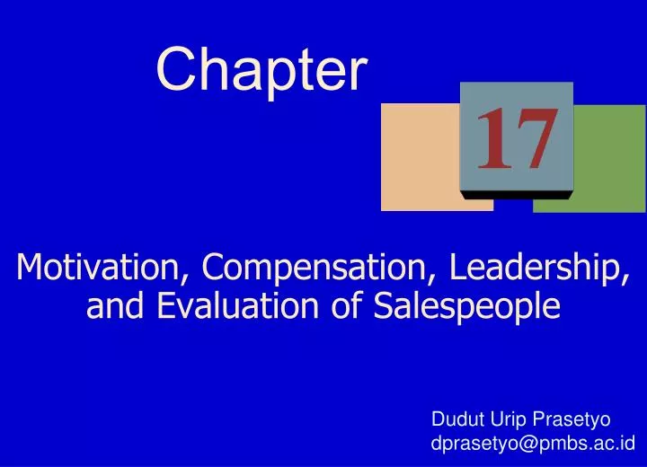 motivation compensation leadership and evaluation of salespeople