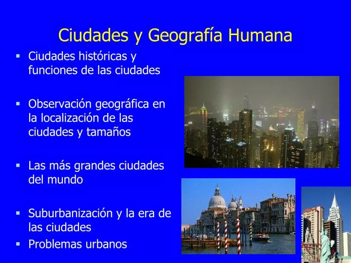 ciudades y geograf a humana