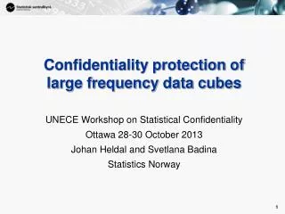 Confidentiality protection of large frequency data cubes