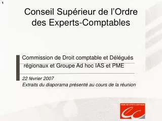 conseil sup rieur de l ordre des experts comptables