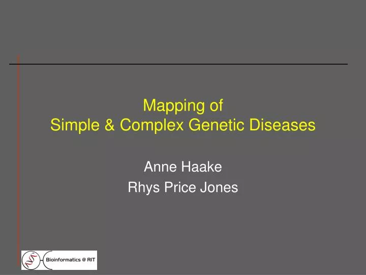 mapping of simple complex genetic diseases