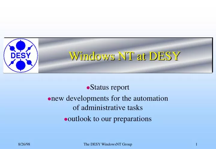 windows nt at desy