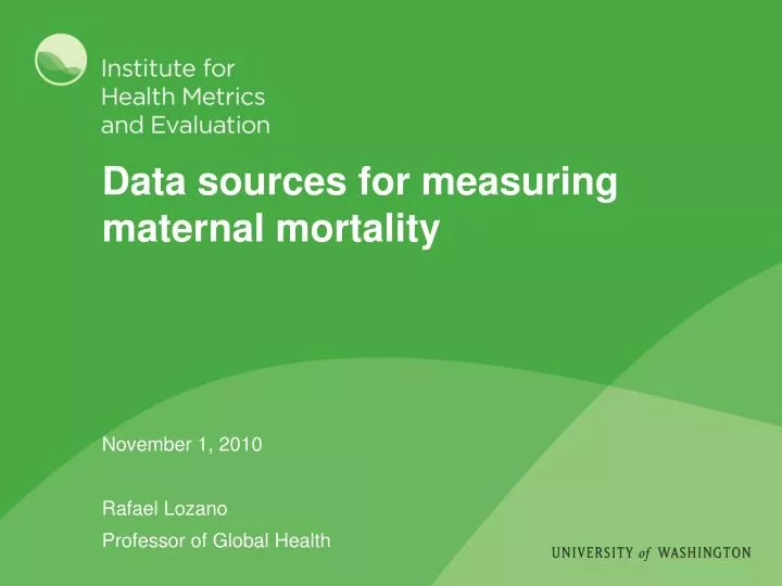 data sources for measuring maternal mortality