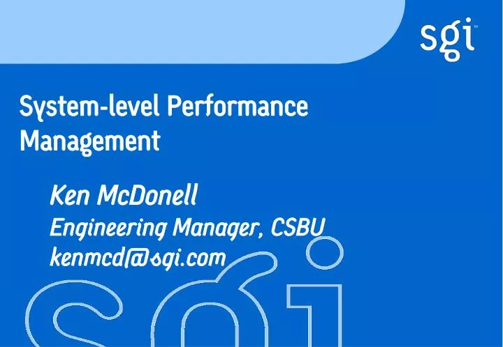 system level performance management