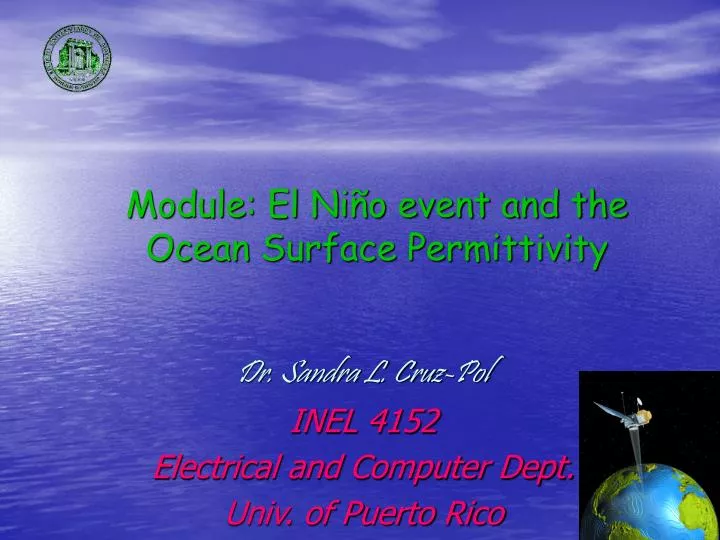 module el ni o event and the ocean surface permittivity