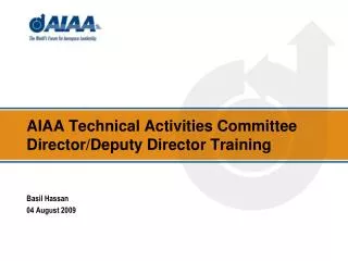 AIAA Technical Activities Committee Director/Deputy Director Training