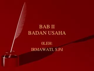 bab ii badan usaha