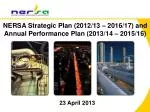 NERSA Strategic Plan (2012/13 – 2016/17) and Annual Performance Plan (2013/14 – 2015/16) - slide 1