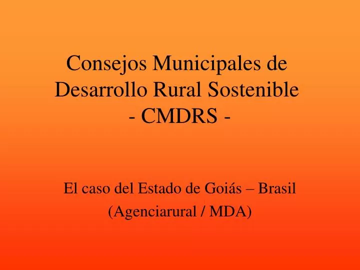 consejos municipales de desarrollo rural sostenible cmdrs