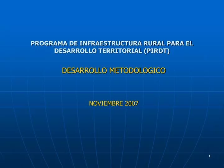 programa de infraestructura rural para el desarrollo territorial pirdt