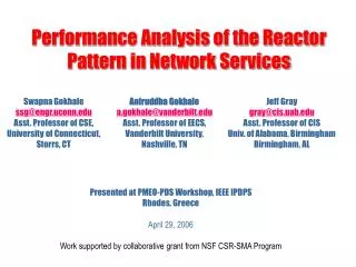 Performance Analysis of the Reactor Pattern in Network Services