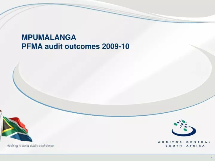 mpumalanga pfma audit outcomes 2009 10