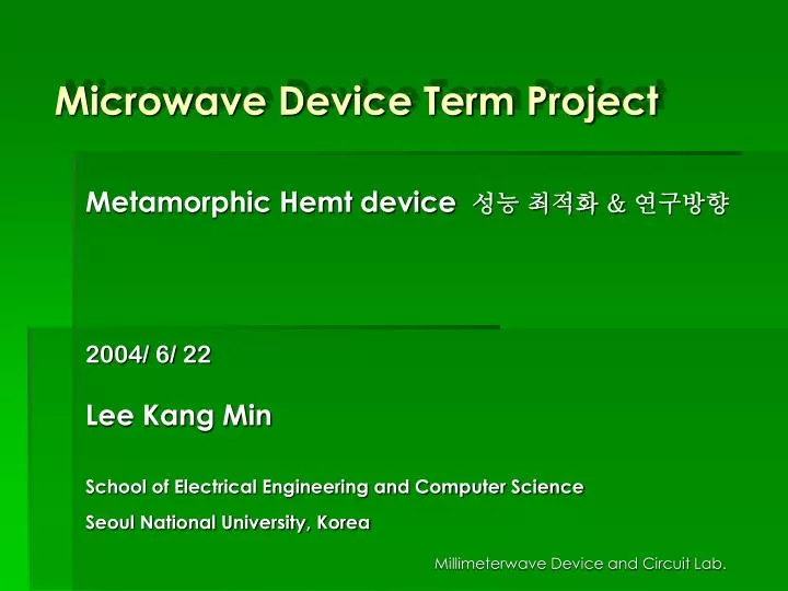 microwave device term project
