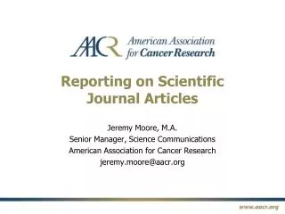 Reporting on Scientific Journal Articles