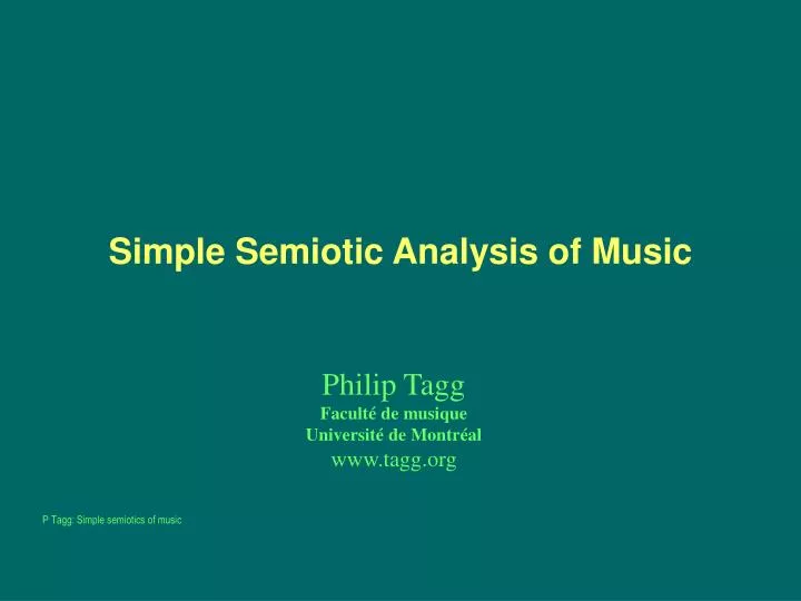 simple semiotic analysis of music