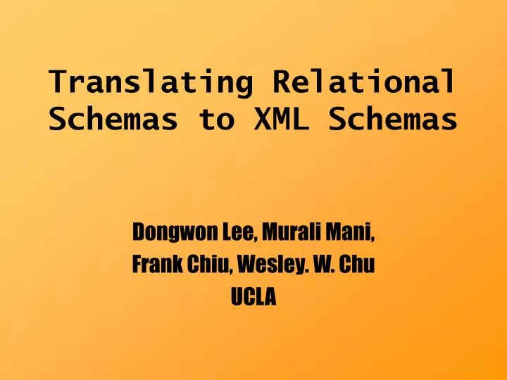 translating relational schemas to xml schemas