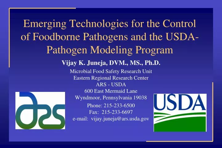 emerging technologies for the control of foodborne pathogens and the usda pathogen modeling program
