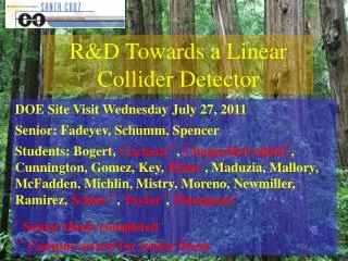 R&amp;D Towards a Linear Collider Detector
