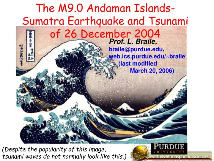 the m9 0 andaman islands sumatra earthquake and tsunami of 26 december 2004