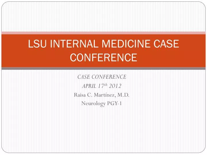 lsu internal medicine case conference