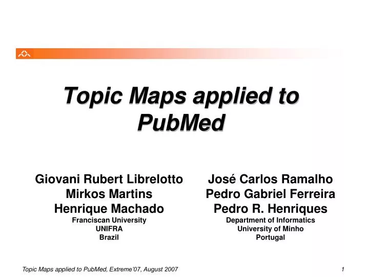 topic maps applied to pubmed