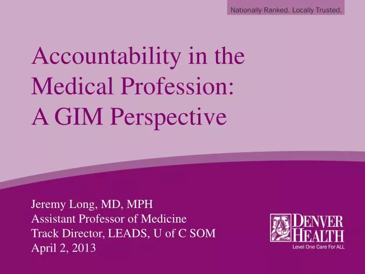 accountability in the medical profession a gim perspective