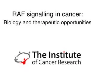 RAF signalling in cancer: Biology and therapeutic opportunities