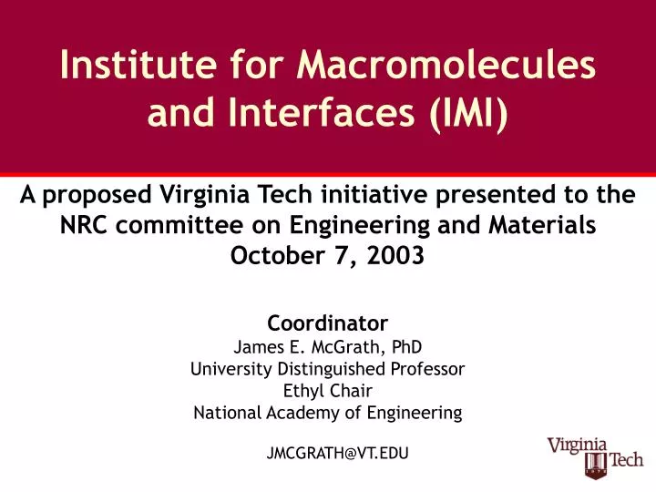 institute for macromolecules and interfaces imi