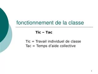 fonctionnement de la classe