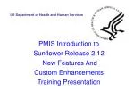 PMIS Introduction to Sunflower Release 2.12 New Features And Custom Enhancements - slide 1
