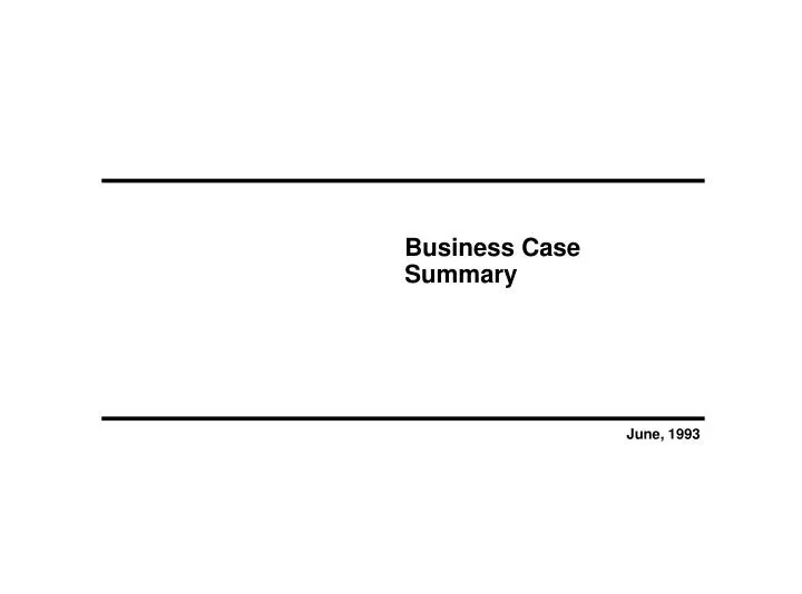 business case summary