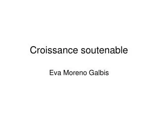 croissance soutenable