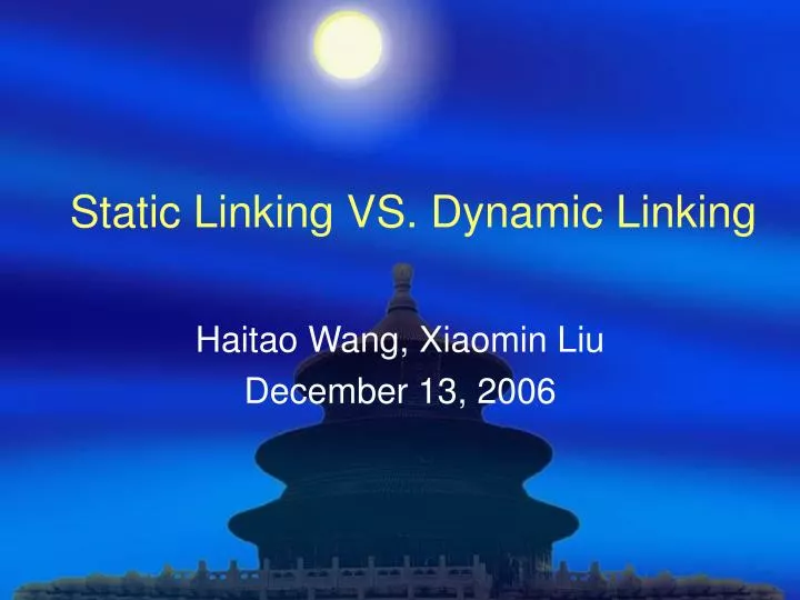 static linking vs dynamic linking